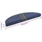 vidaXL Alfombrilla de escaleras 15 uds tela punzonada azul 56x17x3 cm vidaXL Alfombrilla de escaleras 15 uds tela punzonada azul 56x17x3 cm