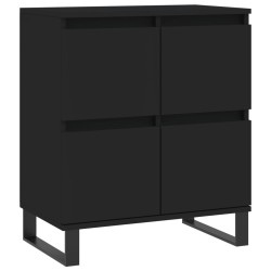 vidaXL Aparador de madera contrachapada negro 60x35x70 cm