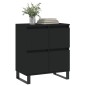 vidaXL Aparador de madera contrachapada negro 60x35x70 cm