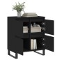 vidaXL Aparador de madera contrachapada negro 60x35x70 cm