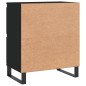 vidaXL Aparador de madera contrachapada negro 60x35x70 cm