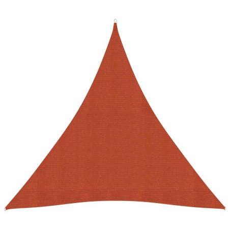 vidaXL Toldo de vela HDPE terracota 160 g/m² 4x4x4 m