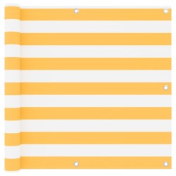 vidaXL Toldo para balcón tela oxford blanco y amarillo 90x600 cm