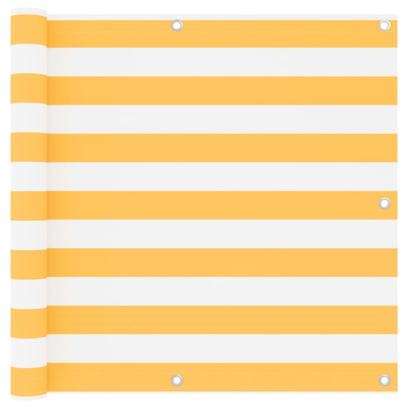 vidaXL Toldo para balcón tela oxford blanco y amarillo 90x600 cm vidaXL Toldo para balcón tela oxford blanco y amarillo 90x600 cm