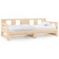 vidaXL Sofá cama extraíble madera maciza de pino 2x(90x190) cm