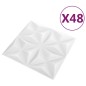 vidaXL Paneles de pared 3D 48 unidades 50x50 cm blanco origami 12 m² vidaXL Paneles de pared 3D 48 unidades 50x50 cm blanco origami 12 m²