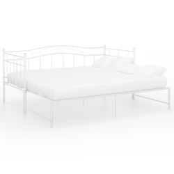 vidaXL Estructura de sofá cama extraíble de metal blanco 90x200 cm