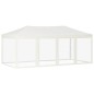 vidaXL Carpa para fiestas plegable con paredes laterales crema 3x6 m