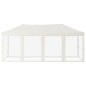 vidaXL Carpa para fiestas plegable con paredes laterales crema 3x6 m