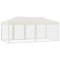 vidaXL Carpa para fiestas plegable con paredes laterales crema 3x6 m