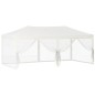 vidaXL Carpa para fiestas plegable con paredes laterales crema 3x6 m