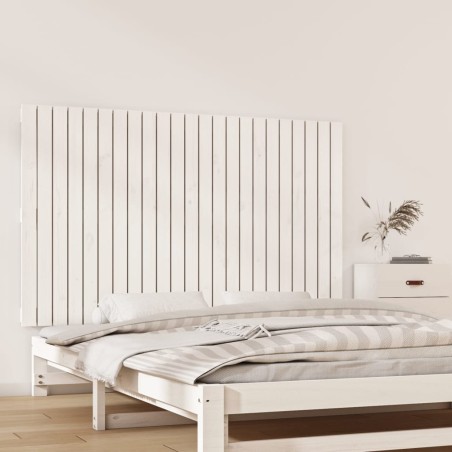 vidaXL Cabecero de cama de pared madera maciza pino blanco 147x3x90 cm