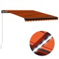 vidaXL Toldo retráctil manual con LED naranja y marrón 350x250 cm vidaXL Toldo retráctil manual con LED naranja y marrón 350x250 cm