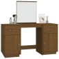vidaXL Tocador con espejo madera maciza de pino marrón miel vidaXL Tocador con espejo madera maciza de pino marrón miel