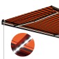 vidaXL Toldo retráctil manual con LED naranja y marrón 350x250 cm vidaXL Toldo retráctil manual con LED naranja y marrón 350x250 cm