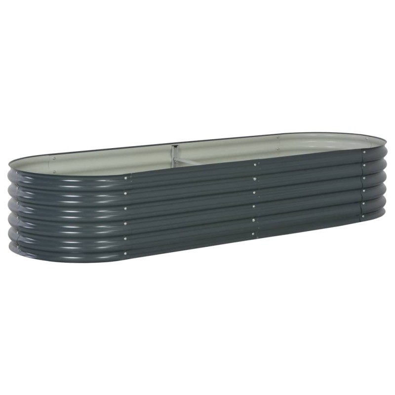 vidaXL Arriate de acero galvanizado gris 240x80x44 cm vidaXL Arriate de acero galvanizado gris 240x80x44 cm