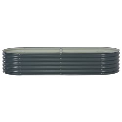 vidaXL Arriate de acero galvanizado gris 240x80x44 cm