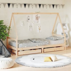 vidaXL Estructura de cama para niños con cajones madera pino 90x200 cm