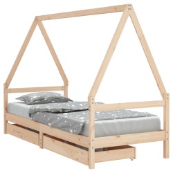 vidaXL Estructura de cama para niños con cajones madera pino 90x200 cm