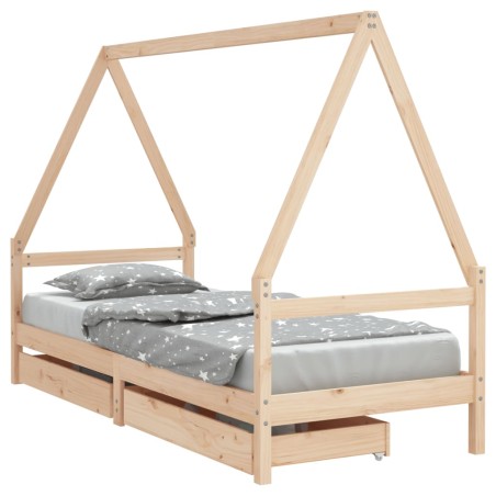 vidaXL Estructura de cama para niños con cajones madera pino 90x200 cm