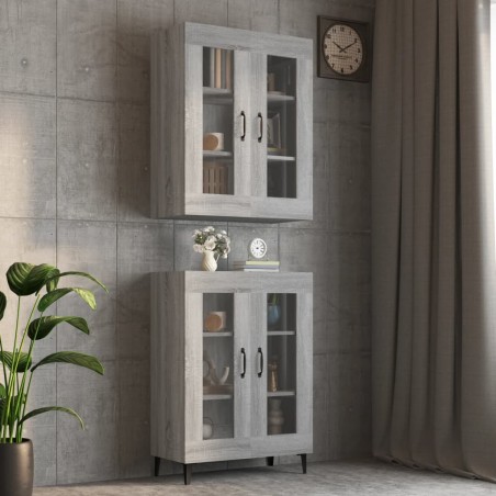 vidaXL Armario de pared colgante gris Sonoma 69,5x34x90 cm