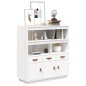 vidaXL Aparador alto madera maciza de pino blanco 100x40x108,5 cm vidaXL Aparador alto madera maciza de pino blanco 100x40x108,5 cm