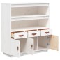 vidaXL Aparador alto madera maciza de pino blanco 100x40x108,5 cm vidaXL Aparador alto madera maciza de pino blanco 100x40x108,5 cm