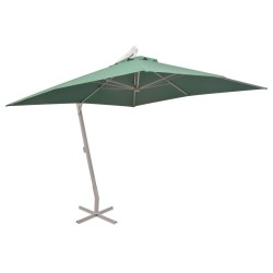 vidaXL Sombrilla colgante con palo de aluminio 300x300 cm verde