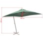 vidaXL Sombrilla colgante con palo de aluminio 300x300 cm verde vidaXL Sombrilla colgante con palo de aluminio 300x300 cm verde