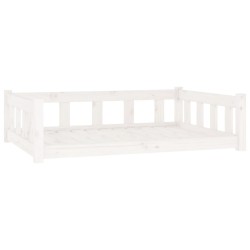 vidaXL Cama para perros madera maciza de pino blanco 105,5x75,5x28 cm
