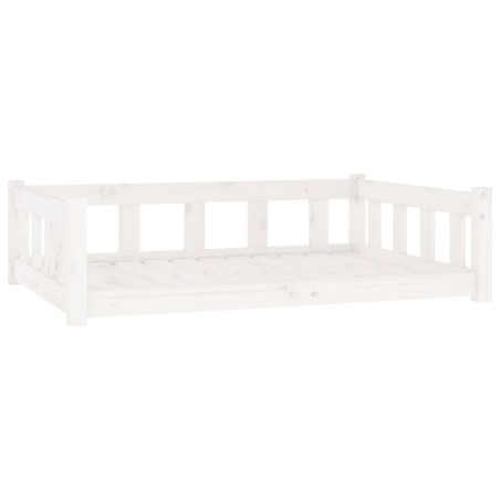 vidaXL Cama para perros madera maciza de pino blanco 105,5x75,5x28 cm