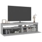 vidaXL Muebles de TV con luces LED 2 unidades gris hormigón 75x35x40cm vidaXL Muebles de TV con luces LED 2 unidades gris hormigón 75x35x40cm