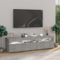 vidaXL Muebles de TV con luces LED 2 unidades gris hormigón 75x35x40cm vidaXL Muebles de TV con luces LED 2 unidades gris hormigón 75x35x40cm