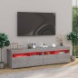 vidaXL Muebles de TV con luces LED 2 unidades gris hormigón 75x35x40cm vidaXL Muebles de TV con luces LED 2 unidades gris hormigón 75x35x40cm