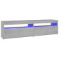 vidaXL Muebles de TV con luces LED 2 unidades gris hormigón 75x35x40cm vidaXL Muebles de TV con luces LED 2 unidades gris hormigón 75x35x40cm