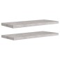 vidaXL Estante flotante pared 2 uds MDF gris hormigón 80x23,5x3,8 cm vidaXL Estante flotante pared 2 uds MDF gris hormigón 80x23,5x3,8 cm
