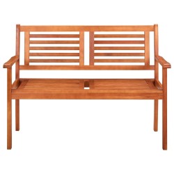 vidaXL Banco de jardín 2 plazas 120 cm madera de eucalipto maciza