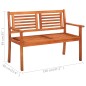 vidaXL Banco de jardín 2 plazas 120 cm madera de eucalipto maciza vidaXL Banco de jardín 2 plazas 120 cm madera de eucalipto maciza