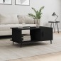 vidaXL Mesa de centro madera contrachapada negro 90x50x40 cm