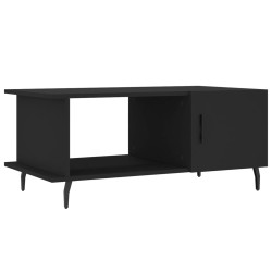 vidaXL Mesa de centro madera contrachapada negro 90x50x40 cm