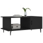 vidaXL Mesa de centro madera contrachapada negro 90x50x40 cm