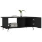vidaXL Mesa de centro madera contrachapada negro 90x50x40 cm