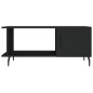 vidaXL Mesa de centro madera contrachapada negro 90x50x40 cm