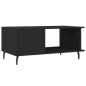 vidaXL Mesa de centro madera contrachapada negro 90x50x40 cm