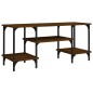 vidaXL Mueble de TV madera contrachapada marrón roble 102x35x45,5 cm