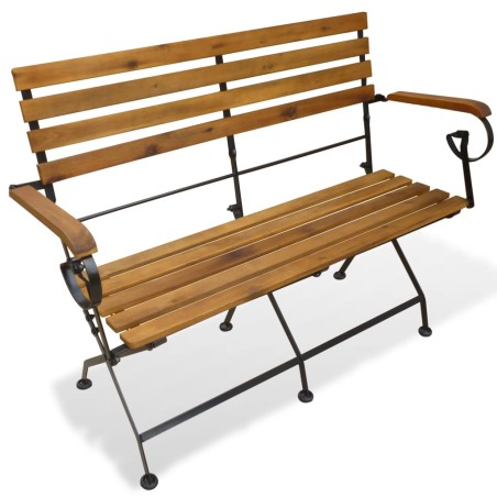 vidaXL Banco plegable de jardín 112 cm madera de acacia maciza