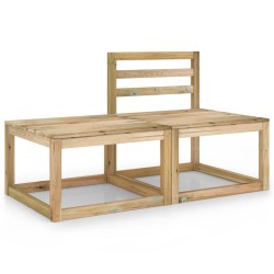 vidaXL Set de muebles de jardín 2 pzas madera de pino impregnada verde