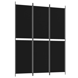 vidaXL Biombo divisor de 3 paneles de tela negro 150x200 cm