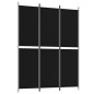 vidaXL Biombo divisor de 3 paneles de tela negro 150x200 cm vidaXL Biombo divisor de 3 paneles de tela negro 150x200 cm