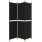 vidaXL Biombo divisor de 3 paneles de tela negro 150x200 cm vidaXL Biombo divisor de 3 paneles de tela negro 150x200 cm